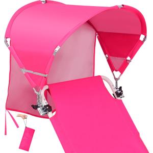 Universal Wind-Resistant Chair Umbrella Canopy, Foldable Portable UPF 50+ Sun Shade Attachment with Adjustable Clamp, Fits Most Beach, Camping, Lawn, Sports, Tanning, Zero Gravity Chairs & Wheelchairs
