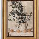 Gold Framed Wall Art Vintage Lemon and Floral Canvas Art Farmhouse Picture Wall Decor Antique Prints Rustic Kitchen Paintings Country Artwork for Bedroom Bathroom Living Room 8x10 Inch