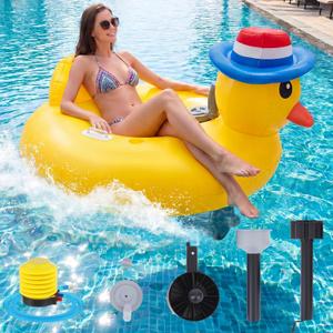 Motorized Pool Float for Adult, Pool Inflatable Lounger Chair Electric River Tube Floating with Pusher Handles Cup Holder and Pump for Party Beach Summer Fun, 59 inches x 59"