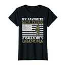 Womens My Favorite Soldier Calls Me Grandma Solider Grandma T-Shirt Medium