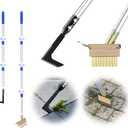 Crack Weeder Tool Set, Manual Stainless Steel Crevice Weeding Tool with Adjustable Handle for Moss & Weed Removal in Driveways, Patios, Pavers, Garden Cracks
