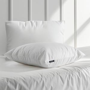 100% Organic Cotton 2 Pack Down Alternative Pillows, King (U.S. Standard), White 2 Count