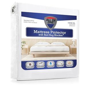 All-in-One Mattress Protector, Zippered Encasement, Water & Stain Resistant, Triple Seal Protection, Twin XL, White
