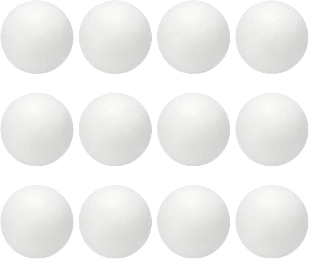 PATIKIL 1.5 Inches Craft Foam Balls, 12 Pcs Round Polystyrene Foam Balls for DIY Projects Arts and Crafts Supplies, White