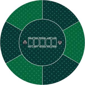 nuveti 24 inch Round Poker Mat for Texas Holdem | Portable Poker Table Top with Art Deco Layout Print 6-8 Player Game Layout Mat to Play Cards, Poker Games, Blackjack, Casino, Size: 24''X 24''X 2MM