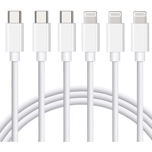 Lightning Cable [MFi Certified] 3Pack 6FT iPhone Fast Charger Cable Power Delivery Type C Charging Cord Compatible with iPhone 14 13 13 Pro Max 12 12 Pro Max 11 XS XR X 8 iPad, White