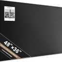 Large Bulletin Board, 48 X 36 Inches Felt Cork Board with 40 Pushpins, Foldable Felt Notice Pin Board Photo Display Board with Self-Adhesive Tape for Office Home School (Black)