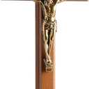 KUXBET Crucifix Cross Catholic 10.7 Inch Wooden Jesus Christ Wall Cross Stand, Hanging or Tabletop with Stand for Home Decor (10.7" L x 5.0" W)