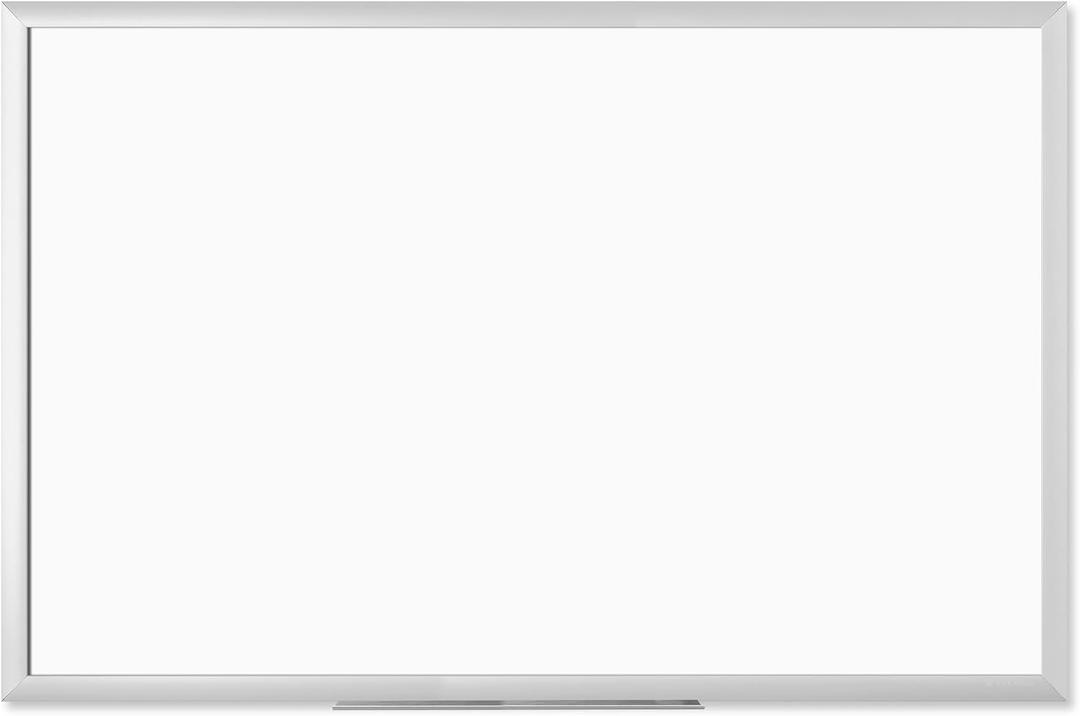 U Brands Magnetic Whiteboard, 36" x 24", Wall Mounted Dry Erase Board with Silver Aluminum Frame, White Board for Home, Office, Classroom