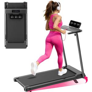 Electric Treadmills for Home Exercising, 0.6-10MPH Portable Treadmills for Home Small Spaces, 3.5HP Mini Treadmills with Handles, 400LB Walking Pad Treadmill with Handle Bar and Incline