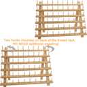 New brothread 2X60 Spools Wooden Thread Rack/Thread Holder Organizer with Hanging Hooks for Embroidery Quilting and Sewing threads
