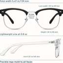 CCVOO 3 Pack Reading Glasses Blue Light Blocking, Retro Semi Rimless Readers for Men Women, Round Eyewear Filter UV400
