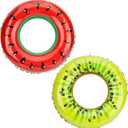 Pool Tubes, Inflatable Pool Floats for Kids, Inner Tubes for Pool, Summer Fruits Pool Floating Tubes Swim Tube Rings Inflatable Pool Toys Floaties for Kids Adults Swimming Pool Lake Beach Party Favors
