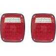 2PC Universal Truck/Trailer Tail Lights – DOT Approved Red & Clear Stop/Tail/Turn Signal Lights (Model HTL-T101) – 12V, 3-Stud Mount, Easy Installation