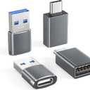 Basesailor USB to USB C Adapter with C Male to 3.0 Female Charger 4P for iPhone 17e 17 Air Apple 16 15 14 13 Pro Max Mini Plus,Thunderbolt 4 OTG Converter for iWatch 11,Samsung Galaxy S26 S25 S24,iPad