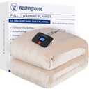Westinghouse Electric Blanket Full Size, Super Cozy Soft Flannel 80"" x 84"" Heated Blanket with 10 Fast Heating Levels & 1-12 Auto-Off, Machine Washable, ETL&FCC Certification, Beige