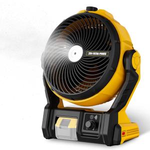 800CFM 11.5" Jobsite Misting Fan, Battery Powered for DeWalt 20V