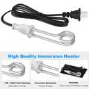 Immersion Water Heater 300W 120/240V Portable Immersion Water Heater Element, Instant Immersion Cup Mug Heater Fit Camping Traveling Coffee/Tea/Soup Electric Water Portable Reheater