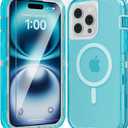 for iPhone 14 Pro Max Case, Fits Magsafe,Heavy Duty Shockproof Protection Phone Cases with Screen Protector*1, Magnetic Transparent Protective Cover for iPhone 14 ProMax 6.7 '', Blue