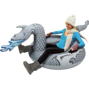 GoFloats Winter Snow Tubes - Choose from Unicorn, Disney's Frozen, Ice Dragon, Polar Bear, Penguin, Flamingo - Inflatable Sled for Kids and Adults