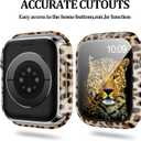 Cuteey 12 Pack Case with Tempered Glass Screen Protector for Apple Watch 44mm Series 6/SE/Series 5/Series 4,Full Matte Leopard Cow Pattern PC Cover for Iwatch 44mm Accessories (12 Colors, 44mm)