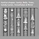 3 x Silicone Nail Molds Christmas 3D Nail Art Sculpture Templates, DIY Resin Mold for Nails Design with Santa Claus Bells Christmas Tree Snowflake Reusable Nail Carving Stencils Xmas Nail Charms Supplies