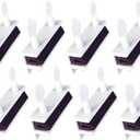 QCAA Sliding Window Security Lock with Vinyl Lining, Child Proof Lock, Aluminum, White, 8 Pack, Made in Taiwan