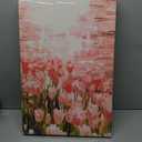 3Pcs Pink Tulip Floral Canvas Wall Art Seaside Scenery Wall Decor Pictures Trendy Preppy Room Decor Aesthetic Posters Prints for Living Room Bedroom Girls Dorm Decoration 12x16in