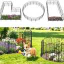 VANCASTLE Decorative Garden Fence, Toatal 10FT(L) x 24IN(H) Outdoor Metal No Dig Fence Animal Barrier, Rustproof No-Tool Assembly Landscape Edging for Yard, Lawn, Patio, Flower Bed-10 Panels Design A