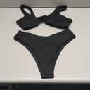 Verdusa Women's Twist Front Bikini Set High Cut Thong Tied Back Two Piece Swimsuit Size L