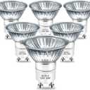 GU10 Halogen Bulb 120v 50w Warmer Bulbs, 2800k Warm White gu10 Dimmable for Candle Warmer, Scent Wax Burner, Fragrance Melt, Warming Bulb Pack of 6