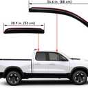 Lightronic Extra Durable Clip-on in-Channel Auto Vent Window Visor, Fits 2019-2025 Ram 1500 Quad Cab (Not Fit 1500 Classic Model), UV-Protect Rain Guard, Original Wind Deflector, Dark Smoke, 4-Pcs