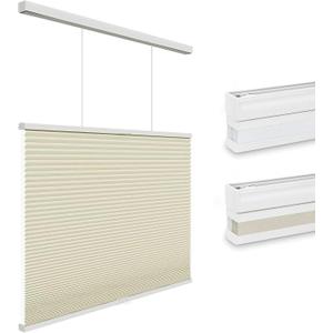 Changshade Top Down Bottom Up Light Filtering Cellular Shades, Cordless Honeycomb Blinds for Windows, for Soft Glow & Daytime Privacy, Thermal Insulated,34" W*50" H,Beige
