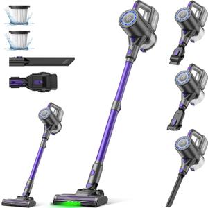Cordless Vacuum Cleaner, 40KPA/35Mins, Green LED Light, Lightweight Stick Vacuum Self-Standing, Vacuum Cleaners for Home Handheld Vacuum for Pet Hair, Carpet, and Hard Floors, U8