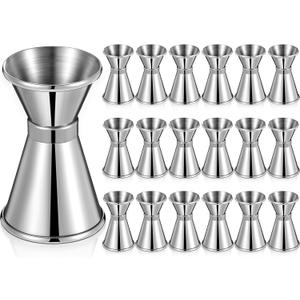 Amyhill 18 Pcs Double 1/2 & 1 oz Bar Jigger Stainless Steel Cocktail Shot Jigger Measuring Liquor Cup Bartender Supplies for Bar Bartending Party Amyhill 18 Pcs Double 1/2 & 1 oz Bar Jigger Stainless Steel Cocktail Shot Jigger Measuring Liquor Cup Bartender Supplies for Bar Bartending Party