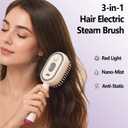 Electric Spray Air Cushion Comb for Women, Electric Steam Brush for Hair, Rechargeable Hair Brush with Water Spray, Detangling & Anti-Static Hair Brush, Reduce Frizz, Smooth & Nourish (Pink)