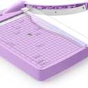 Firbon 12" Guillotine Paper Cutter, Heavy Duty 12-Sheet Capacity Trimmer for Cardstock, Photos, Scrapbooking, Office, Classroom, Studio (Purple)