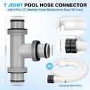 Frienda 1.5" to 1.5" T Joint Pool Hose Connector with 3 Pcs 1.5" Diameter Pump Replacement Hose 59" Long, Pool Hose Adapter and Replacement Accessories Fitting for Filter Pump(Clear White)