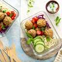 VERONES 10 Pack 22 OZ Glass Meal Prep Containers, Airtight Glass Lunch Containers Set, Glass Food Storage Containers with Lids,Exclusive of BPA, for Microwave, Oven, Freezer & Dishwasher Friendly,Grey