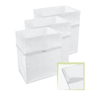 13 Gallon Multi-Liner Disposable Trash Cans (3-Pack) with Fitted Trash Bags - Reusable Garbage and Recycling Bins for Parties, Events, and More (White - 17" Height x 13.5" Width x 10" Depth)