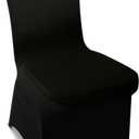 100 Pieces Black Chair Covers - Versatile Stretch Polyester Spandex Dining Chair Slipcovers for Dining, Party, Wedding, Banquet, and More