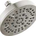 Delta 6-Setting Brushed Nickel Shower Head with High Pressure Spray, 6 Inch Round Shower Head, Showerheads, 1.75 GPM Flow Rate, Stainless 52535-SS