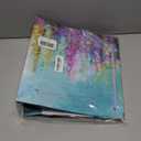 3 Inch 3 Ring Binder, Cute 3'' Round Binders with Low Profile Clipboard with Storage, 2 Interior Pockets, Binder Organizer for School Office Supplies(Purple Oil Painting)