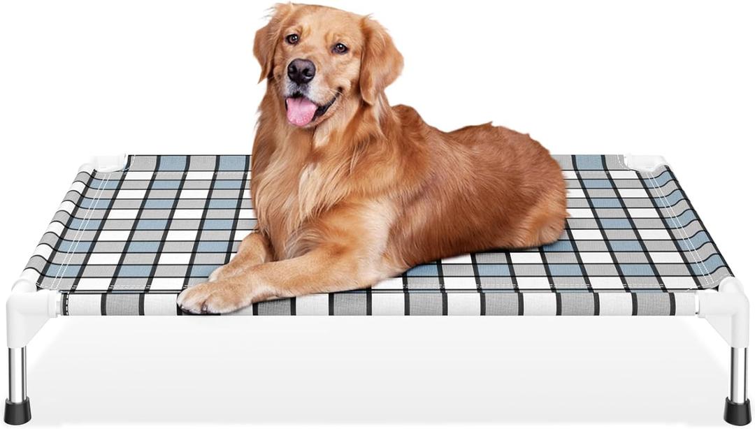 Elevated Outdoor Raised Dog Bed Outdoor Dogs Bed Lifted Pet Hammock Bed Dog Cot for Large Pet Taste Life, Start with A Pet Bed 39'' x 27'' x 6.5''