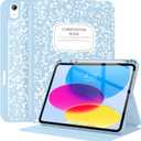 Supveco Case for iPad (A16) 11th Generation 11 inch (2025),iPad 10th Generation 10.9 inch (2022) with Pencil Holder-[Auto Wake/Sleep],Premium Folio Stand Case with Soft TPU Back Cover-Ice Blue