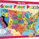 MasterPieces Floor Puzzle - Jumbo Size 80 Piece Jigsaw Puzzle for Kids - USA Map Shaped Puzzle - 3ftx2ft