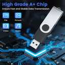 ABLAZE 1GB Flash Drive 10 Pack, USB 2.0 Memory Stick with Lanyards Swivel Thumb Drives Bulk Pendrive U Disk for Data Storage (Mixcolors)