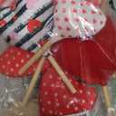 Wenqik 7 Pcs Valentines Day Decorations Flocked Heart Table Decor Velvet Heart Wooden Sign Tall Standing Love Tabletop Centerpieces Valentines Day Decor for Home Table Shelf Tiered Tray Indoor