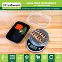 Freshware Meal Prep Containers 15 Count (Pack of 1) Compartment Food Storage Containers with Lids, Bento Box, BPA Free, Stackable, Microwave/Dishwasher/Freezer Safe (28 oz)