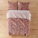 Levtex Home - Spruce Red Quilt Set - Full/Queen Quilt (88x92in.) + Two Standard Pillow Shams (26x20in.) - Paisley Pattern in Burgundy, Red, Tan, Grey - Reversible - Cotton